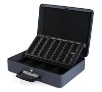 Pavo Premium - Caja de caudales (con 2 mangos, 37 x 28 x 12 cm), color gris
