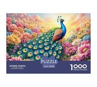 Pavo Puzzle 1000p para Personas Mayores Animal Birdbird Flowers Regalo De Cumplea?os para Enmarcar Mejor Valorados Actividad para Fiestas Cartón 52x38cm/1000pcs