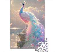 Pavo Puzzle De 1000 Trozos Papel White Pavo in Clouds Grueso Apasionados De Los Compatible con Tabla Horas De Entretenimiento Garantizadas 52x38cm/1000pcs