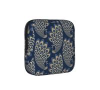 Pavo Real Art Déco Azul y Dorado,Bolsas para Guardar compresas sanitarias, Bolsas para la menstruación para Mujeres y Adolescentes.