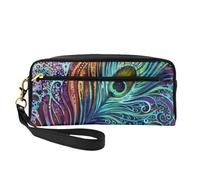 Pavo Real Asombroso, Bolsa de Maquillaje Bolsa de cosméticos Bolsa de Aseo de Viaje portátil Estuche de Cuero para Mujeres y niñas