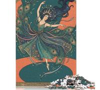 Pavo Real Bailarina Art Nouveau Rompecabezas 300 Piezas, Diseño Creativo