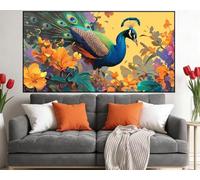 Pavo Real Diamond Painting Grande 70x140cm Diamond Art Flor,2026 New Pintura Diamante Adultos Manualidades,5D Taladro Completo Bordado Puzzle de Diamantes Principiantes Kit del Decoración O-746M