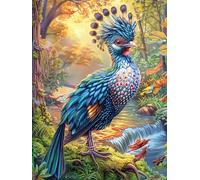 Pavo Real en el Bosque Encantado Puzzle 500 Piezas Hogar Decoración Animal-Planta Rompecabezas para Hombres Y Mujeres 3D DIY Creativo Aliviar Estrés Desafío Intelectual 500 PCS