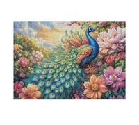 Pavo Real en el Campo de Flores Puzzle 300 Piezas Papel Mayores Alivio Ansiedad Actividad para La Mente Ocio Tranquilo En Casa Más Vendido Regalo Original 300 PCS