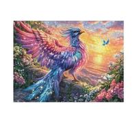 Pavo Real en el Campo de Flores Puzzles 500 Piezas Estera Portátil Plegable Cute Pets Warm The Heart Rompecabezas para Adultos Desafío Intelectual Aliviar Estrés Decoración Hogar 3D 500 PCS