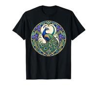 Pavo Real Floral Art Nouveau Camiseta