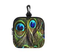 Pavo Real Fresco,Bolsa de Almacenamiento Cuadrada con Cremallera, Monedero de Neopreno, Carteras pequeñas, Monedero pequeño, Monedero