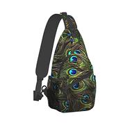 Pavo Real Fresco Mujer Hombre Bolso Bandolera Ajustable Bolsa De Pecho Pequeña Sling Bag Para Senderismo Trabajo Correr