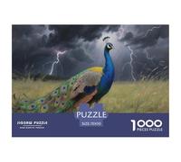 Pavo Real Hermoso Puzzles 1000 Piezas Animal Adultos Juego De Rompecabezas Decoración Educational Game Cumpleaños Relajación Y Sabiduría 70x50cm/1000pcs