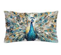 Pavo Real Lino Funda Cojin 40x70cm Juego de 1, Funda Almohada 40x70 S-1873
