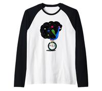 Pavo Real Montando un pájaro Ciclista Monociclo Camiseta Manga Raglan