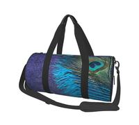 Pavo Real Morado y Verde Azulado, Bolsa de Viaje de Gran Capacidad, Bolso Redondo, Bolsa de Viaje Deportiva, Bolsa de Mano, Bolsa de Fitness