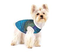 Pavo Real Morado y Verde Azulado,Camiseta de algodón sin Mangas para Mascotas, Chaleco Transpirable, Suave y elástico para Cachorros,S
