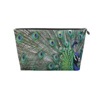 Pavo Real Mostrando Plumas con Alas Abiertas, Bolsa de artículos de tocador Bolsa de Maquillaje Bolsa de cosméticos Bolsa de artículos de tocador de Viaje portátil