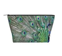 Pavo Real Mostrando Plumas con Alas Abiertas, Bolsa de artículos de tocador Bolsa de Maquillaje Bolsa de cosméticos Bolsa de artículos de tocador de Viaje portátil