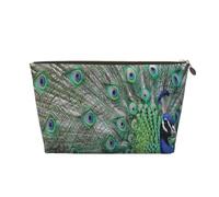 Pavo Real Mostrando Plumas con Alas Abiertas, Bolsa de Maquillaje Bolsa de cosméticos Bolsa de artículos de tocador de Viaje portátil Bolsa de artículos de tocador