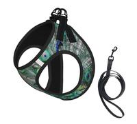 Pavo Real mostrando Plumas con Las alas Abiertas,Arnés para Mascotas, arnés Reflectante Ajustable para Perros,S