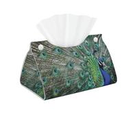 Pavo Real mostrando Plumas con Las alas Abiertas, Funda para Caja de pañuelos con Cierre, Reutilizable, Decorativa para baño, Sala de Estar, Dormitorio, Oficina y Coche.