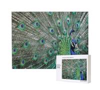 Pavo Real mostrando Plumas con Las alas Abiertas,Rompecabezas de Madera de 500 Piezas, Juego Familiar, Rompecabezas para Adultos, Adolescentes, decoración del hogar