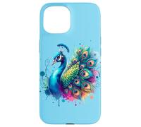 Pavo Real Pájaro Floral Botánico Arte Exótico Naturaleza A Carcasa para iPhone 15