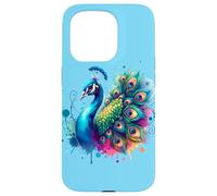 Pavo Real Pájaro Floral Botánico Arte Exótico Naturaleza A Carcasa para iPhone 15 Pro