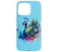 Pavo Real Pájaro Floral Botánico Arte Exótico Naturaleza A Carcasa para iPhone 15 Pro Max