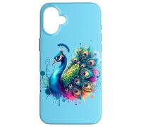 Pavo Real Pájaro Floral Botánico Arte Exótico Naturaleza A Carcasa para iPhone 16 Plus