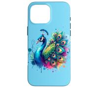Pavo Real Pájaro Floral Botánico Arte Exótico Naturaleza A Carcasa para iPhone 16 Pro Max