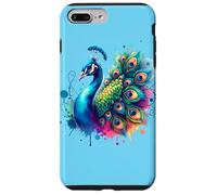 Pavo Real Pájaro Floral Botánico Arte Exótico Naturaleza A Carcasa para iPhone 7 Plus/8 Plus
