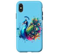 Pavo Real Pájaro Floral Botánico Arte Exótico Naturaleza A Carcasa para iPhone X/XS