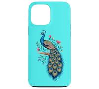 Pavo real, pájaro, floral, botánico, arte, exótico, naturaleza, diseño Carcasa para iPhone 13 Pro Max
