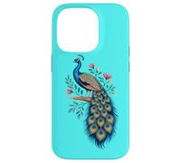 Pavo real, pájaro, floral, botánico, arte, exótico, naturaleza, diseño Carcasa para iPhone 14 Pro