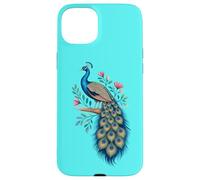 Pavo real, pájaro, floral, botánico, arte, exótico, naturaleza, diseño Carcasa para iPhone 15 Plus