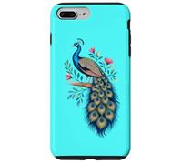Pavo real, pájaro, floral, botánico, arte, exótico, naturaleza, diseño Carcasa para iPhone 7 Plus/8 Plus