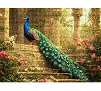 Pavo Real Palacio Puzzle 3000 Piezas Adultos, Rompecabezas con Letras en la Parte Posterior - Piezas Que Encajan Perfectamente, Reto de Concentración, Regalo para Mujer y Decor, 122 x 81 cm w0-449