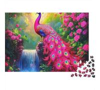 Pavo Real Puzle 1000 Piezas - Juego Familiar, Reto Progresivo, Póster Guía 1:1, 70x50cm/1000pcs