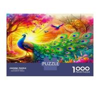 Pavo Real Puzzle 1000 Piezas De Cartón Grueso Sunrise Pavo Real Rompecabezas DIY Anti Estrés Adultos para Team Building En Casa como Regalo Original 38x26cm/1000pcs
