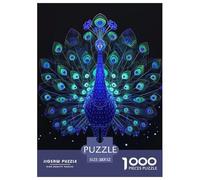 Pavo real Puzzle 1000 piezas estilo Cyberpunk rompecabezas juegos de actividades familiares estimulantes decoración interior de cartón 100% reciclados para adultos niños 52x38cm/1000pcs