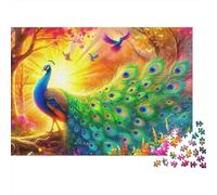 Pavo Real Puzzle 1000 Piezas - Relax Y Concentración, Piezas Resistentes, Caja Premium, Regalo Hombre Y Mujer, 52x38cm/1000pcs