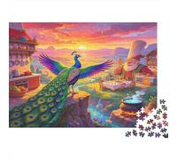 Pavo Real Puzzle de 1000 Piezas Papel para Adultos Paisaje Exótico Fantasía Puzzle para Toda la Familia Relajación Decorativo Regalo 70x50cm/1000pcs