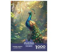 Pavo real rompecabezas 1000 piezas Rainbosque Arroyo rompecabezas juego de inteligencia decoración de pared de la casa de cartón 100% reciclado para adultos 52x38cm/1000pcs