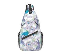 Pavo Real Unisex Mochila Bandolera Antirrobo Bolso Bandolera Pequeña Mochila Cruzada Para Ciclismo Viaje Correr