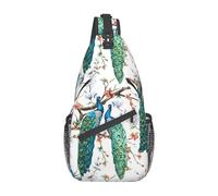 Pavo Real Unisex Mochila Bandolera Pequeña Bolso Bandolera Antirrobo Mochila Cruzada Para Correr Uso Diario Ciclismo