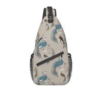 Pavo Real Unisex Sling Bag Antirrobo Bolso Bandolera Pequeña Bolso Cruzado Para Trabajo Ciclismo Correr
