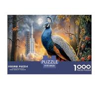 Pavo Rompecabezas Imposible,desafío para Adultos Sci-Fi Bosque otoño Entretenimiento Creativo 1000 Piezas Obra De Arte De Juego De para Adultos Y Niños Mayores De 12 Años 38x26cm/1000pcs