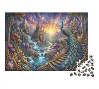 Pavo Rompecabezas Premium 1000 Piezas Cartón Valle del Castillo Antistrés Adultos, Entretenimiento Familiar, Regalo Ideal para Hobbyistas 38x26cm/1000pcs