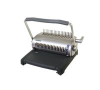 Pavo - S100 Profmaster Encuadernadora de Peine, Sistema de Perforación 21 Agujeros, Capacidad hasta 500 Hojas, Perfora 20 Hojas, Guía de Margen Ajustable - 8000067