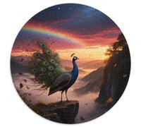 pavo1000 Piezas Rompecabezas Circular para Familias Razonamiento Lógico Desarrollo Creatividad Jóvenes Pájaro Tiempo De Calidad Decoración del Hogar 1000pcs (67.5x67.5cm)