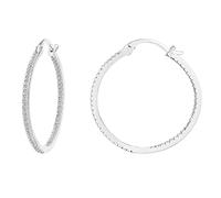PAVOI 14K Chapado en Oro 925 Pendientes de Plata de Ley Pon Cubic Zirconia aro | Oro Grande Aros Blanca